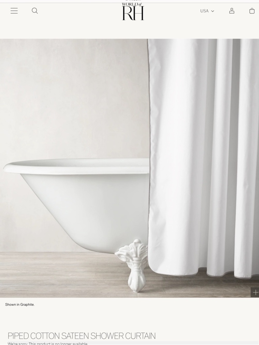 Restoration Hardware piped cotton sateen shower curtain❤️❤️❤️❤️